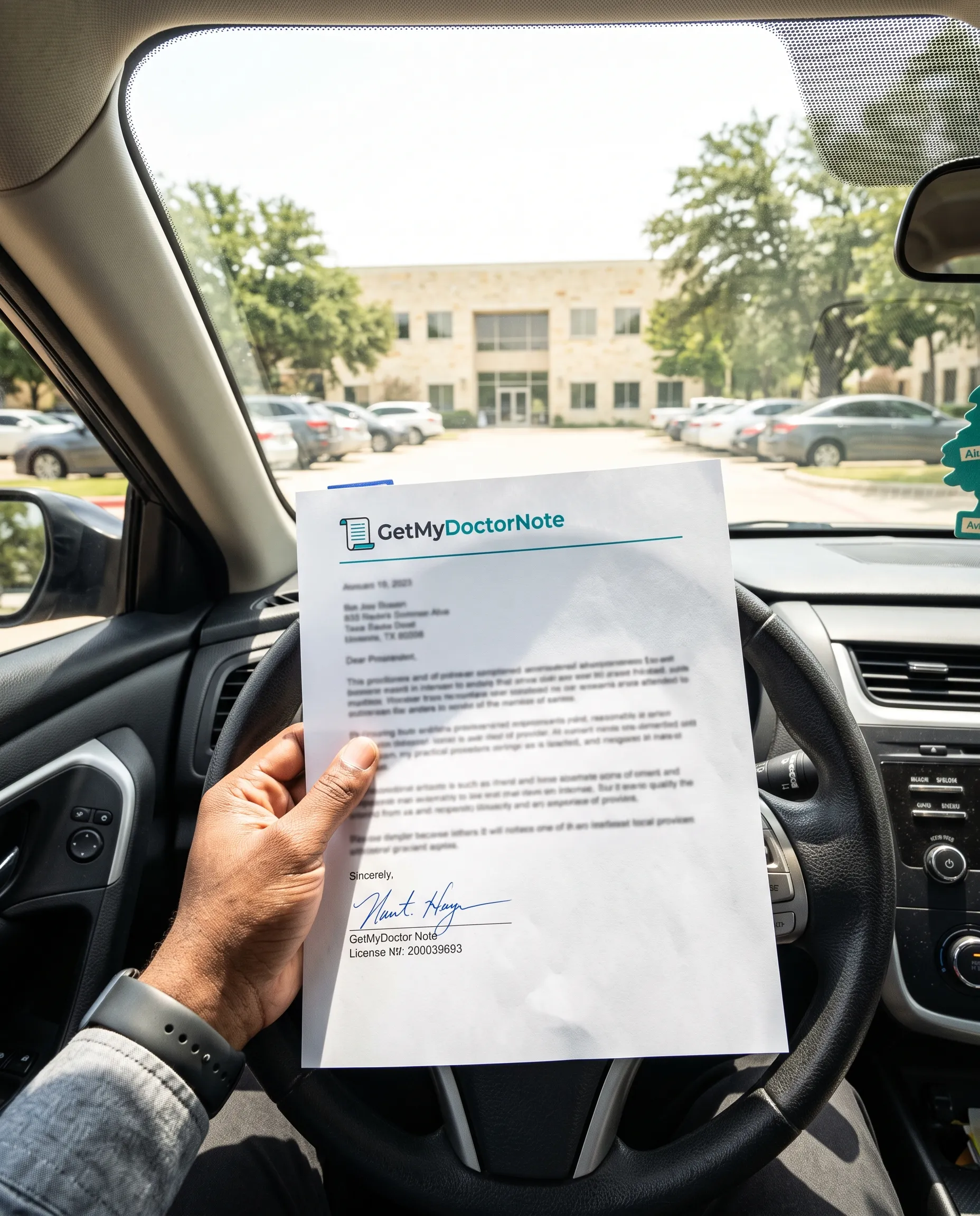 Jamal R. – Texas with their doctor's note