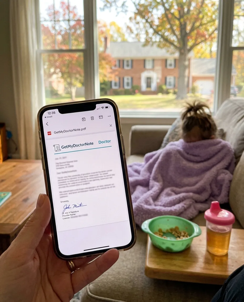 Rachel M. – Virginia with their doctor's note